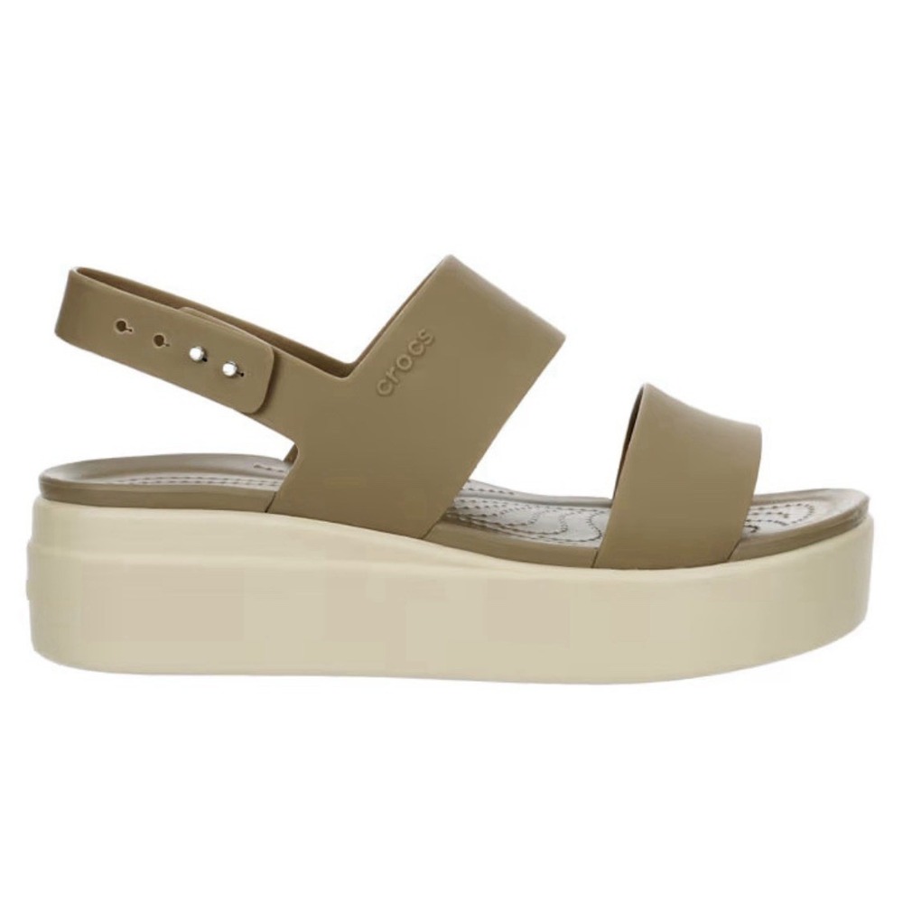 Crocs Brooklyn Low Wedge Heel Straps Comfort Sandals Women's Size 11 Lightweight